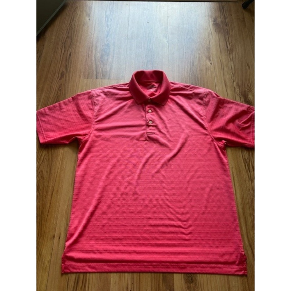 PGA Tour Men's Polo Shirt Red Short Sleeve Performance Golf‎ Shirt